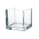 VCB0005A - Everyday Clear Cube Glass Candle Holder / Vase - 5"