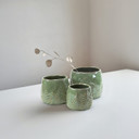 CLB9004GN - Small Green Reactive Glazed Bowl with Fern Print - 4.7" W x 4.2" H (24 pcs/case)