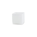 VCB0006WT - Handblown White Cube Glass Vase / Candle Holder - 6"