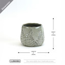 CLB9005BG - Medium Beige Reactive Glazed Bowl with Fern Print - 6" W x 5" H (12 pcs/case)