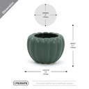CPB2908PB - Large Weathered Hunter Green Pumpkin Pot - 7.5" W x 5.1" H