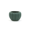 CPB2908PB - Large Weathered Hunter Green Pumpkin Pot - 7.5" W x 5.1" H