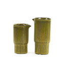 CYC3508YL - Large Straw Yellow Tiki Pitcher Vase - 7.7"