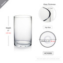 3" Diameter Glass Cylinder Vase  (Various Heights)