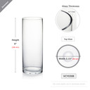 3" Diameter Glass Cylinder Vase  (Various Heights)