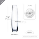 VFV0419 Urn Bullet Glass Vase- 3"x19" (4 pcs)