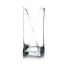 VUT0410 Clear Twisted Block Vase - H:10" (12 pcs)