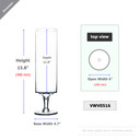 VWV0516 - Clear Wine Vase - 4"x 16" (12 pcs)