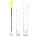 VXV0422 Unique Square Concave Glass Vase - 4" x 22" (8pcs)