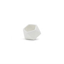 CGB1903WT - Small Tilted Geometric Pot - Matte White - 4.2" W x 3.35" H