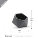 CGB1904BK - Medium Tilted Geometric Pot - Matte Black - 5.1" W x 4.3" H