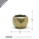 CGB3903GD - Small Gold Geometric Pot - 4" W x 2.75" H