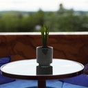 CUC1305BK - Medium Unique Black Speckled Cylinder Ceramic with Base - 5.1" H