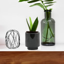 CUC1306BK Large Unique Black Cylinder Ceramic with Base - 5.7" H (12 pcs)