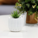 CUD0306WT Large Unique Modern White Pot - 6" H (8 pcs)