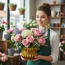 CUD8905GD - Medium Unique Gold Ceramic Pot - 5.1"