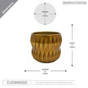 CUD8905GD - Medium Unique Gold Ceramic Pot - 5.1"