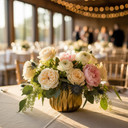 CUD8906GD - Large Unique Gold Ceramic Pot - 6.5" W x 6" H