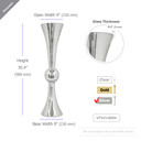 VTV2136SV - Silver Reversible Trumpet Vase - 36"