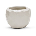 CGB3905WT - Large White Geometric Pot - 6" W x 4.75" H