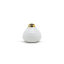 CUV5303GW Small White Round Bud Vase with Gold Rim - 3.5" W x 3.15" H (24 pcs)