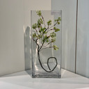 VBV8318 - Squared Glass Block Vase - 8"x3"x18"H