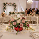 VBW0008RD - Metallic Red Bubble Bowl Vase - 8"