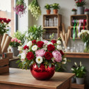 VBW0008RD - Metallic Red Bubble Bowl Vase - 8" VBW0008RD - Metallic Red Bubble Bowl Vase - 8"