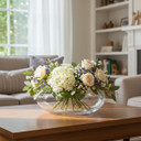 VBW1507 - Clear Flat Oval Garden Bowl Vase - 15" W x 7.5"H