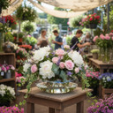 VBW1507 - Clear Flat Oval Garden Bowl Vase - 15" W x 7.5"H