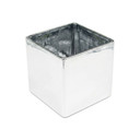 VCB0006SV - Handblown Silver Cube Glass Vase / Candle Holder - 6"