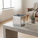 VCB0006SV - Handblown Silver Cube Glass Vase / Candle Holder - 6"