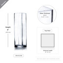 VBV0208 - Square Glass Block Vase - 2" x 8"
