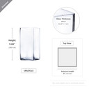 VBV0510 - Square Block Glass Vase - 5" x 10"H (6 pcs/case)