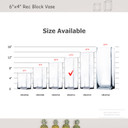 VBV6412 - Block Rectangle Glass Vase - 6"x4"x12"