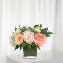 VCB0006 - Handblown Clear Glass Floral Cube Glass Vase / Candle Holder - 6" (6 pcs/case)