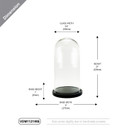 VDM1121WB - Large Glass Dome Cloche with Black Wood Base - 21"