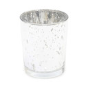 VOT0025SS - Silver Speckled Mercury Cylinder Votive Candle Holder - 2.75"