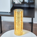 HST0412GS - Gold Speckled Glass Hurricane Candle Shade Chimney Tube [No Bottom] - 4" x 12"