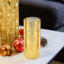 HST0410GS - Gold Speckled Glass Hurricane Candle Shade Chimney Tube [No Bottom] - 4" x 10"