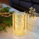 HST0406GS - Gold Speckled Glass Hurricane Candle Shade Chimney Tube [No Bottom] - 4" x 6"