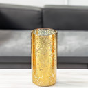 HST0408GS - Gold Speckled Glass Hurricane Candle Shade Chimney Tube [No Bottom] - 4" x 8"