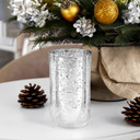 HST0508SS - Silver Speckled Glass Hurricane Candle Shade Chimney Tube [No Bottom] - 5" x 8"