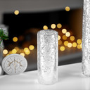 HST0410SS - Silver Speckled Glass Hurricane Candle Shade Chimney Tube [No Bottom] - 4" x 10"
