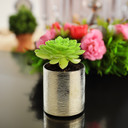 Textured Gold Ceramic Cylinder Vase - 4"H