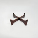 CFB2706WT - White Mid Mod Geometric Vase with Wooden Stand - 5"