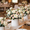 CYL7507WT - White Ceramic Cylinder Vase - 6.75"H