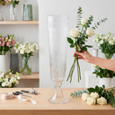 VTV3226 - Clear Fluted Trumpet Vase - 25.75"
