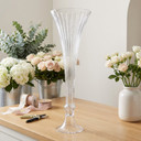 VTV3324 - Flare Fluted Clarinet Trumpet Vase - 23.6"