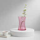 VMA1110PK - Pink Glass Rosario Vase, Machine Blown - 8"
